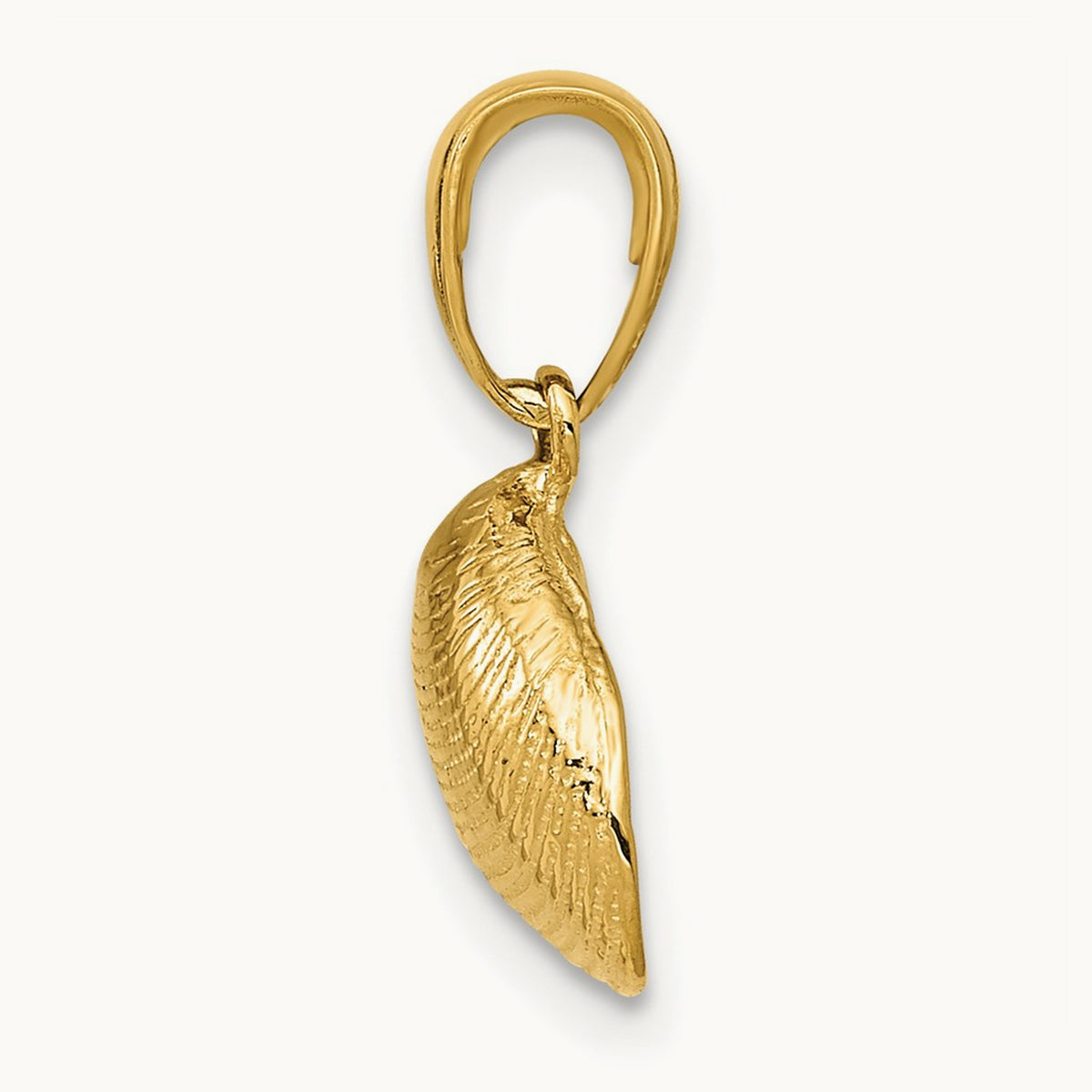 Small Clam Shell Pendant — 14K Yellow Gold