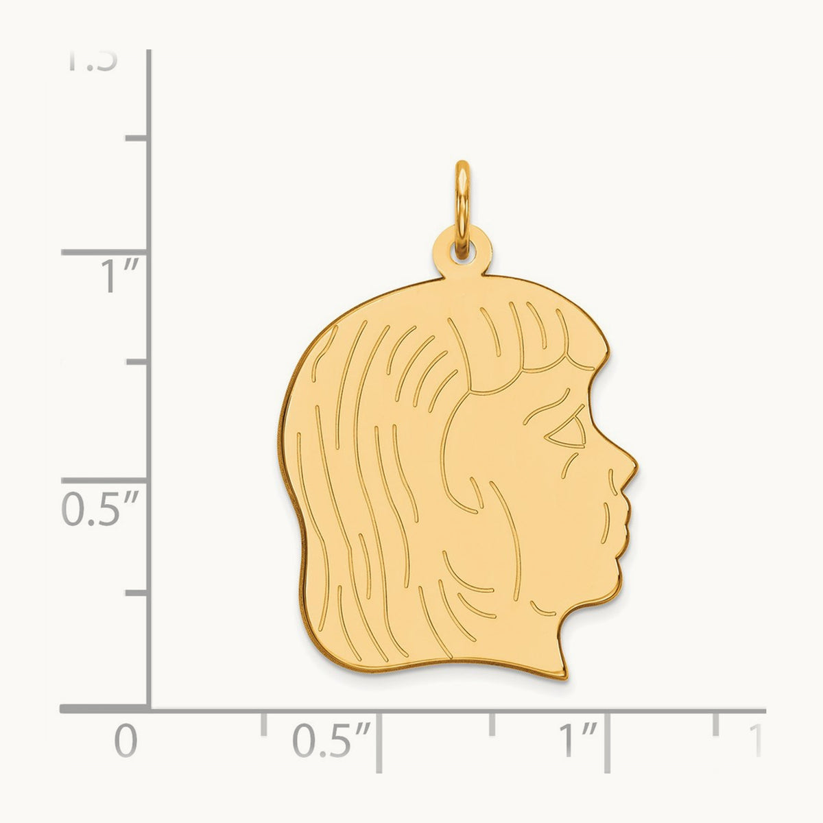 .018 Depth Engravable Girl Head Charm — 30mm