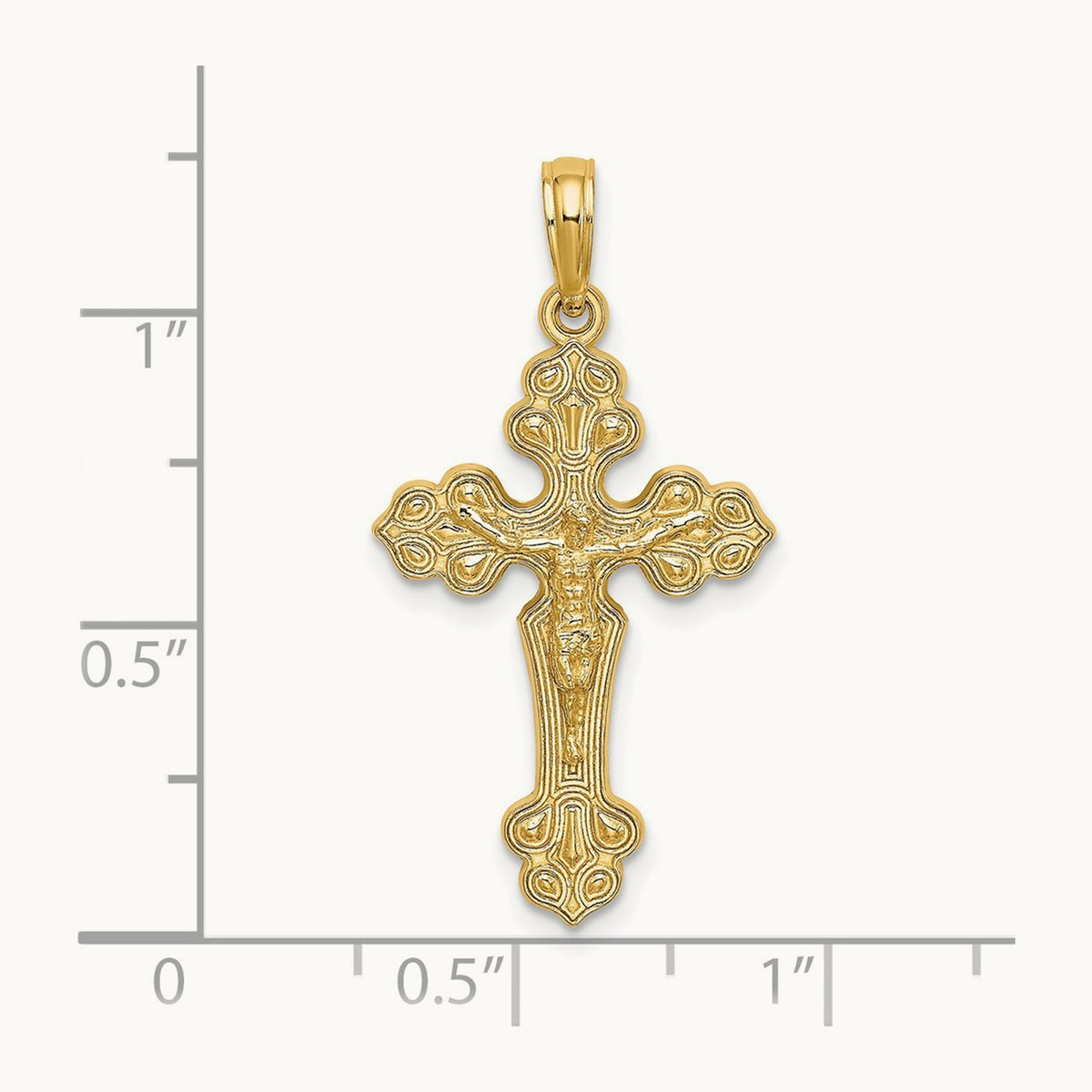 Crucifix W/ Fancy Tips Charm — 29.5mm