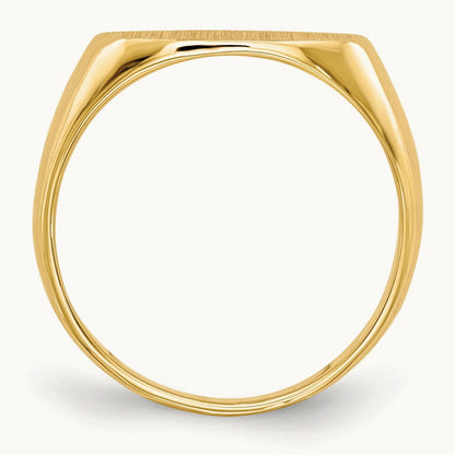 13.0x7. Closed Back Signet Ring, 0mm, 14K