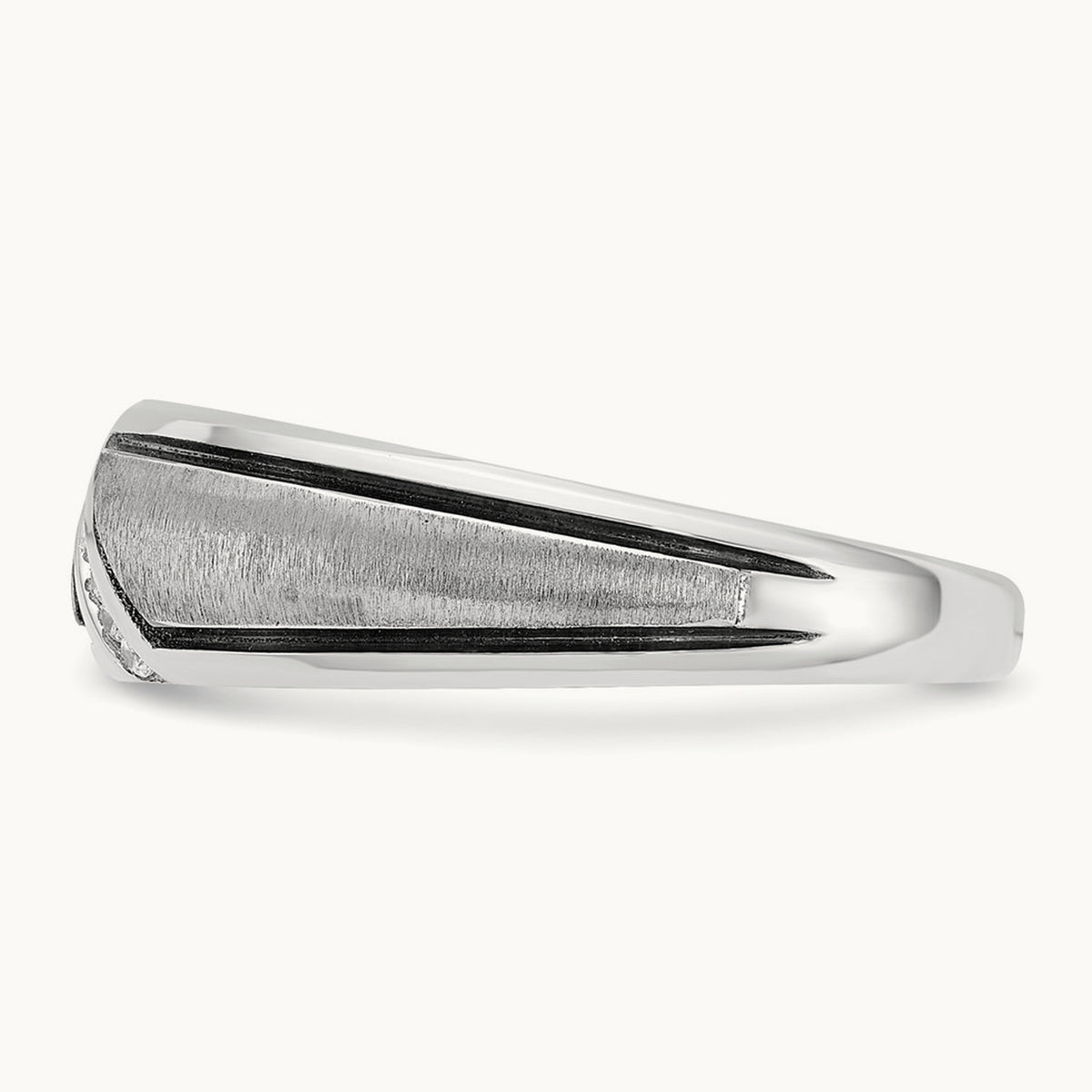 With Black RH Men's Ring, 0.05 ct tw Lab-Grown Diamond
