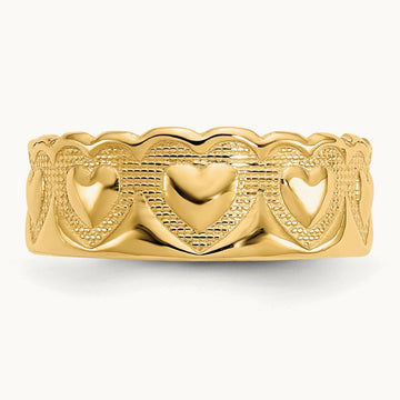 Heart Toe Ring, 14K
