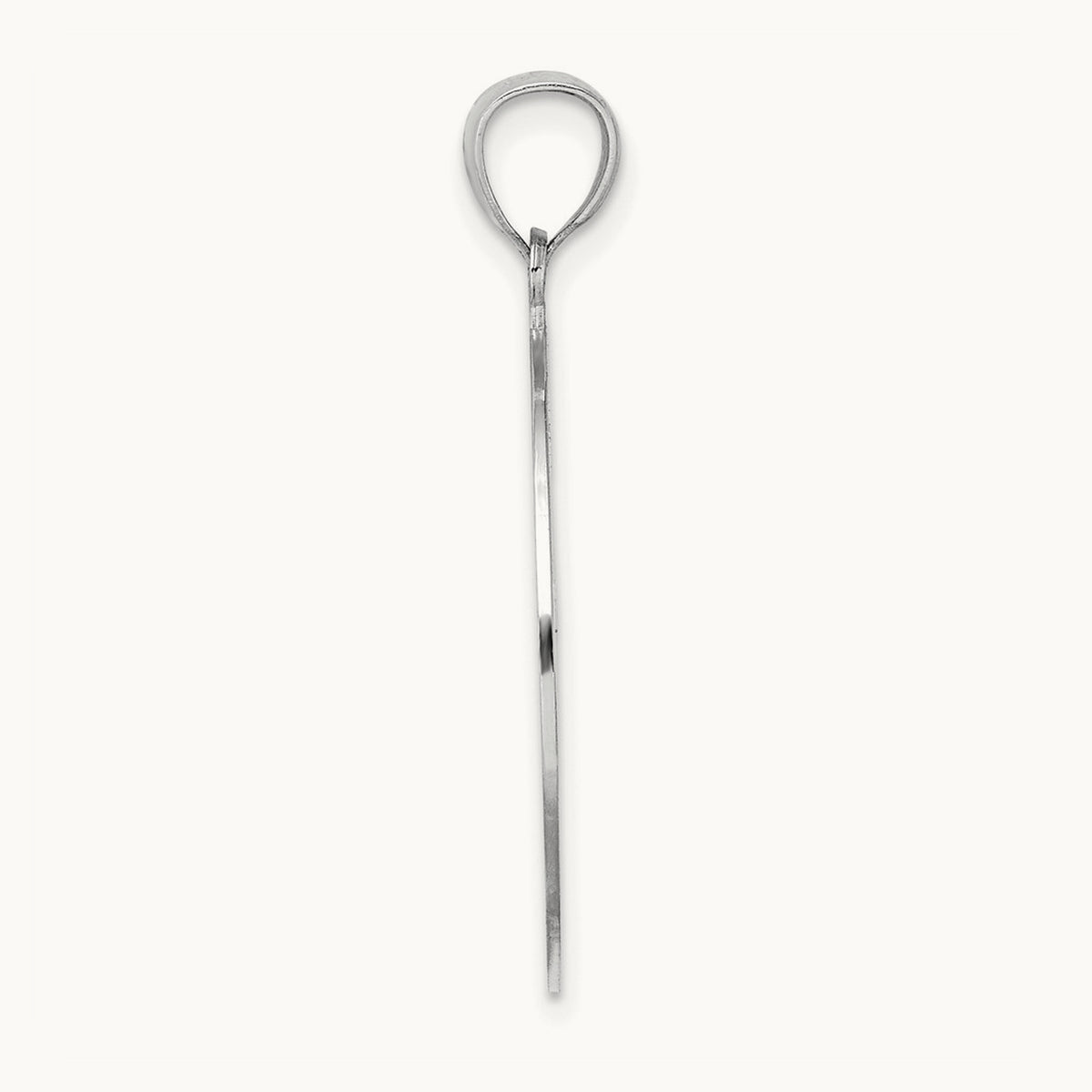 Retro Daisy In Round Frame Charm — 14K White Gold