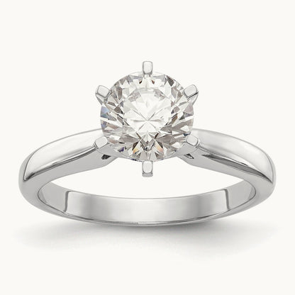 3/4ct. Medium-Wt Airline Half-Rnd 6-Prong Mounting, 14K White Gold