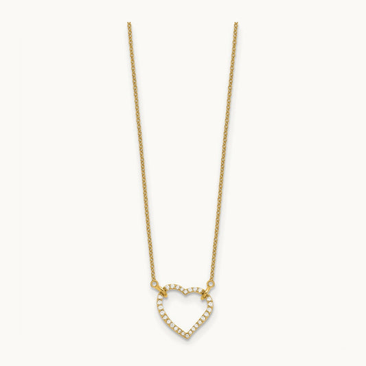 Heart Necklace, 0.20 ct tw Lab-Grown Diamond — 14K Yellow Gold
