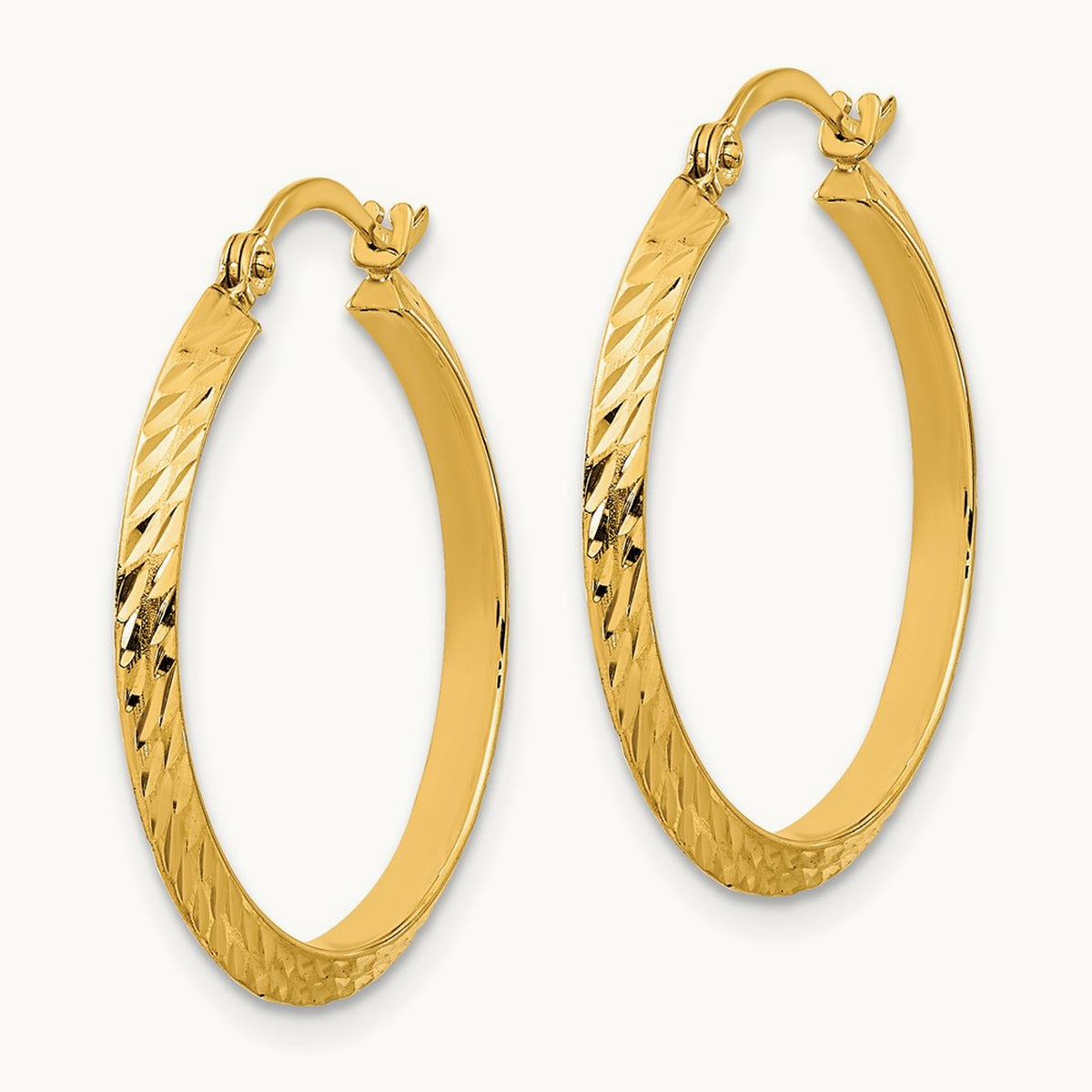 Polished Diamond-Cut Hoop Earrings — 26.5mm