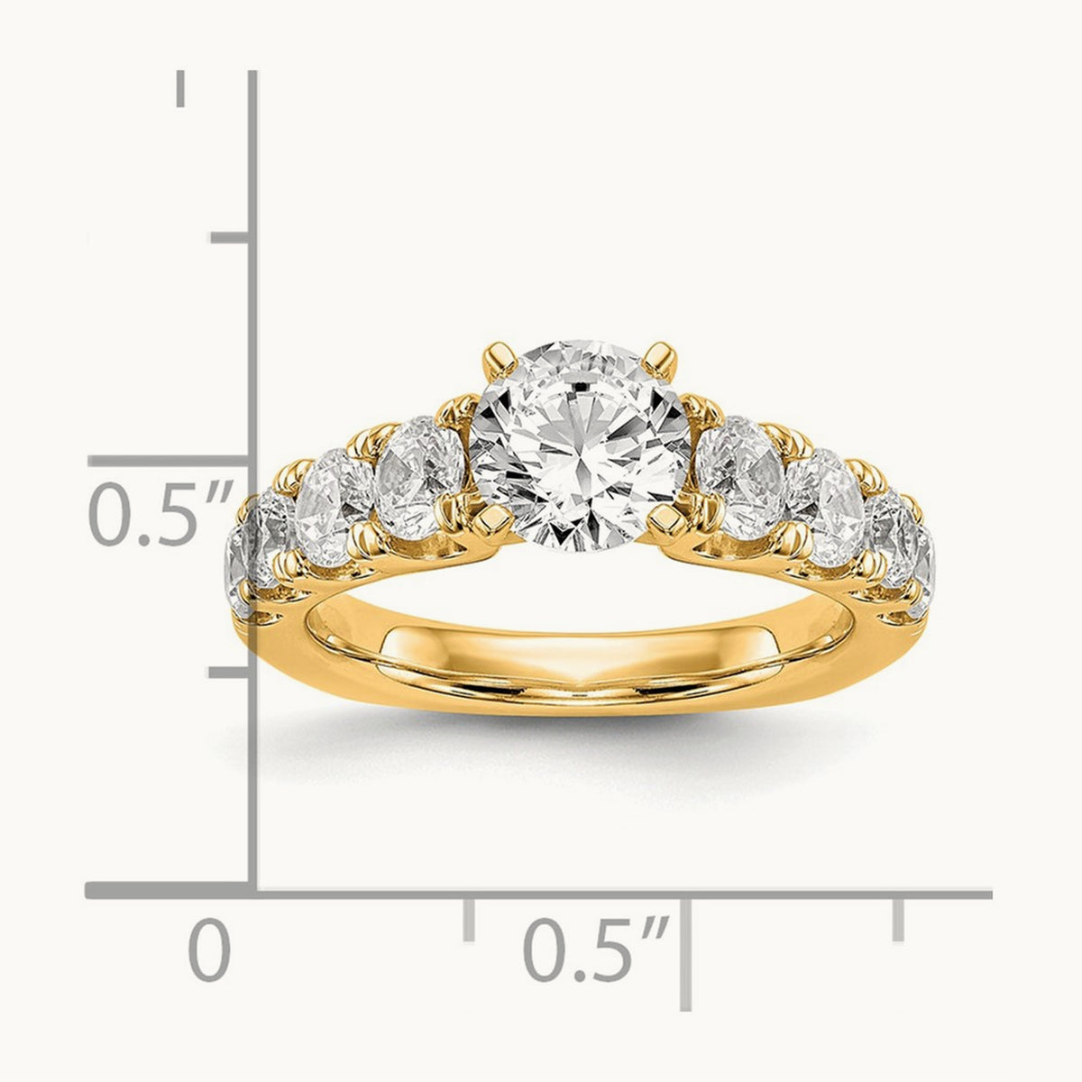 Peg Set Ring, 1.25 ct tw Lab-Grown Diamond — 14K Yellow Gold