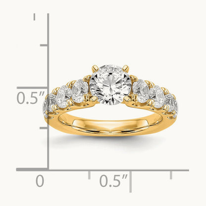 Peg Set Ring, 1.25 ct tw Lab-Grown Diamond — 14K Yellow Gold