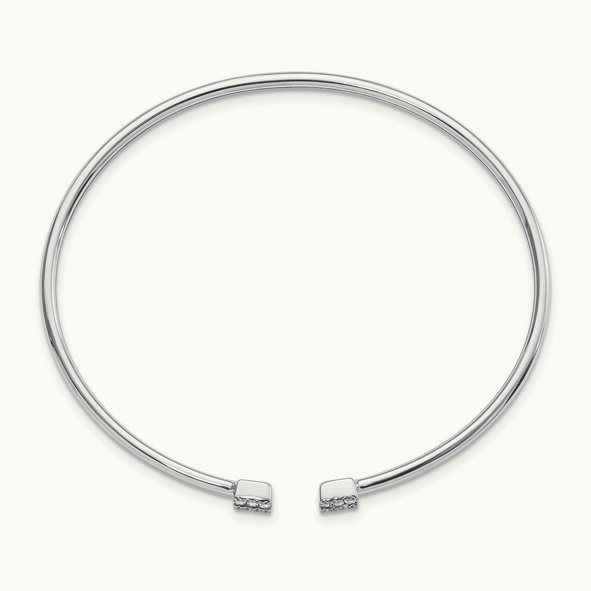 Diamond Cuff Bangle, 14K White Gold