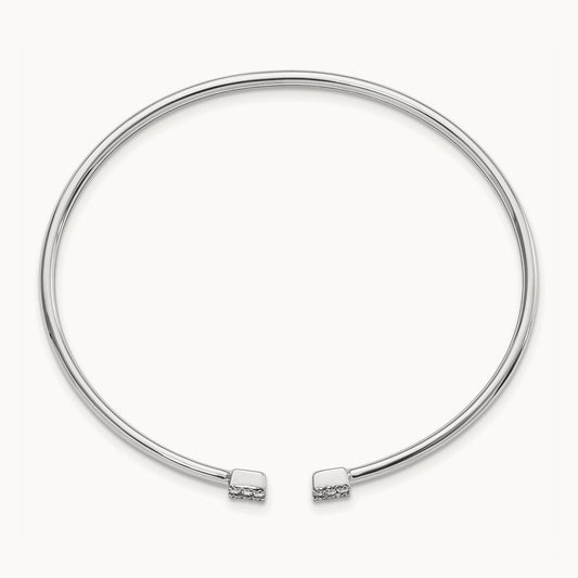 Diamond Cuff Bangle, 14K White Gold