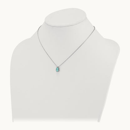 Created Paraiba Pendant Necklace, 0.15-0.25 ct tw Lab-Grown Diamond