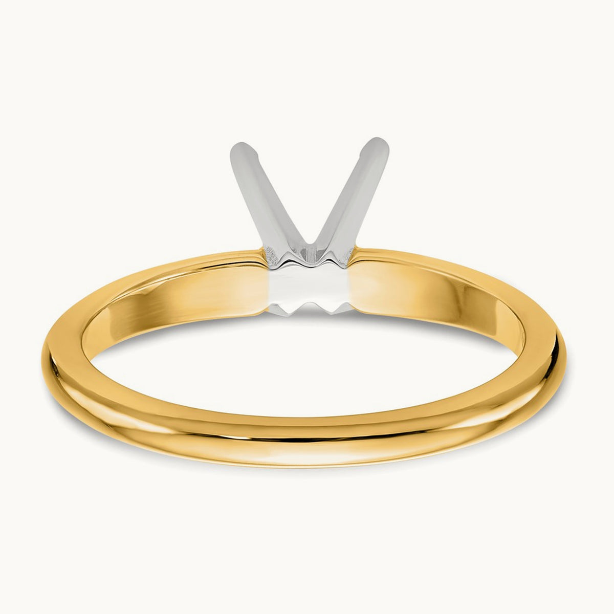 1ct. Lightweight 4-Prong Solitaire Ring Mounting, 14K Two-tone