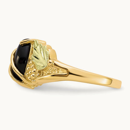 Black Hills Gold Onyx Ring