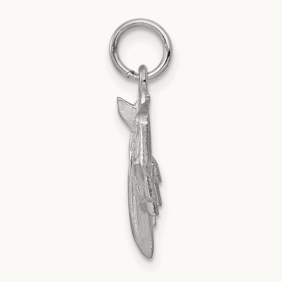 3-D Airplane Charm — 14K White Gold