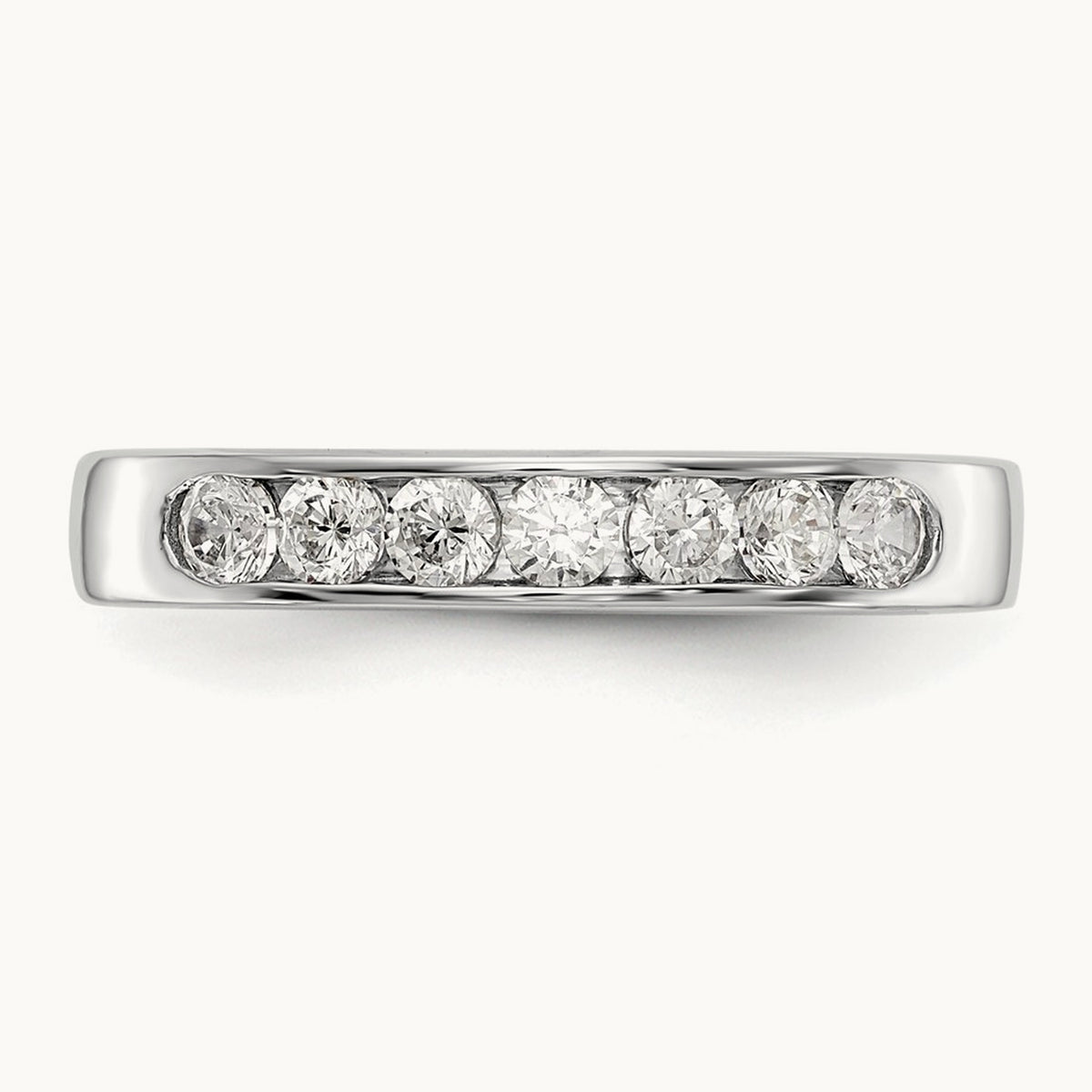7- Stone Closed Channel Band Mounting, 2.5mm, 14K White Gold