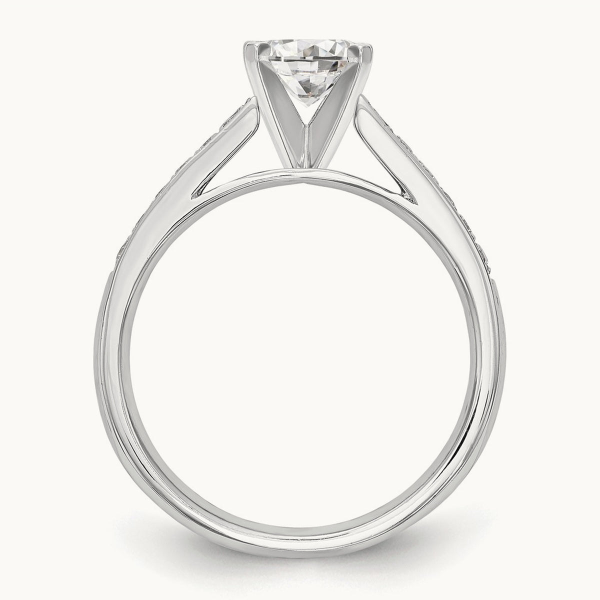 Semi-Mount Peg Set Engagement Ring, 0.25 ct tw Lab-Grown Diamond