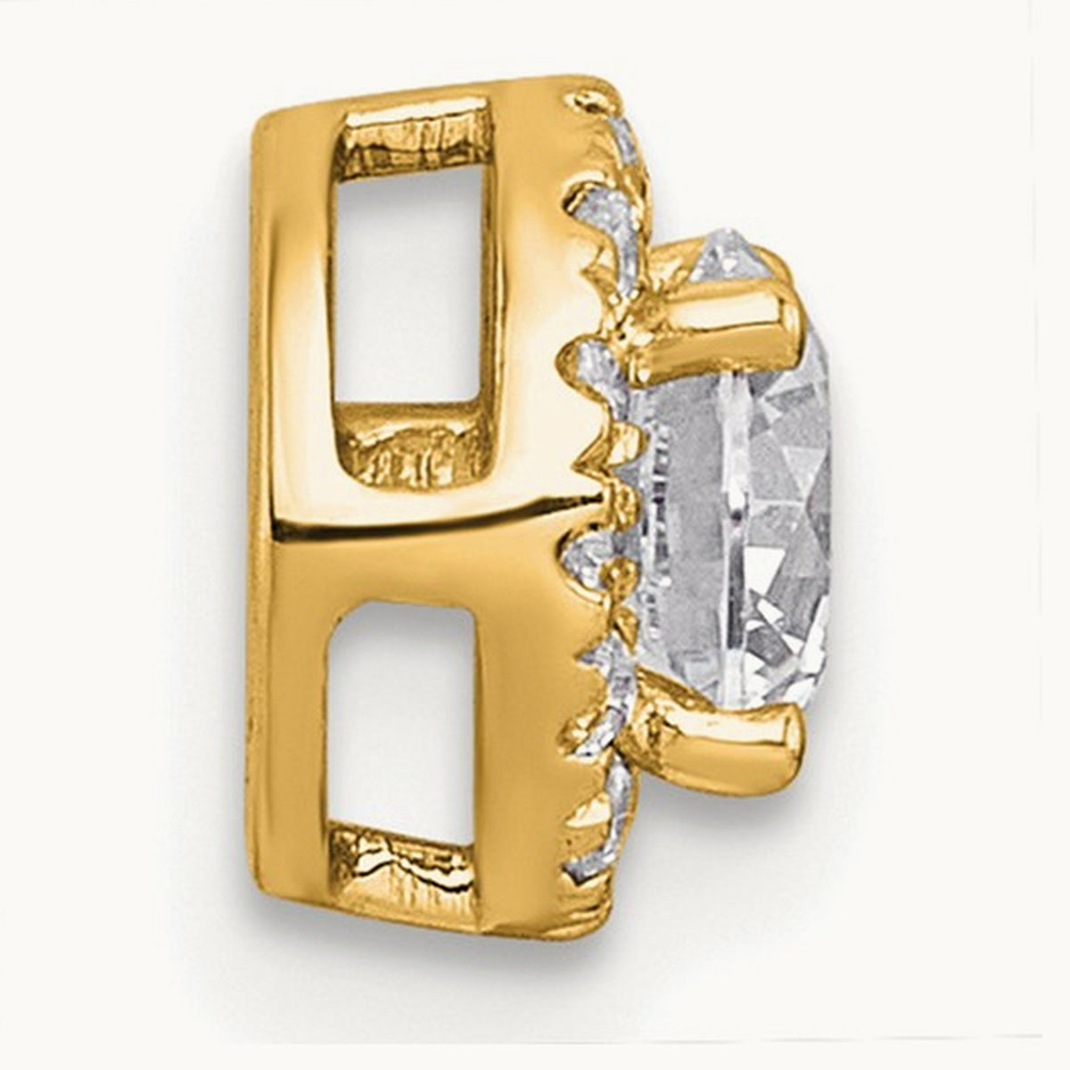 Round Halo Chain Slide Pendant, 0.25-5.00 ct tw Lab-Grown Diamond — 5/8 ct, VS (Best), 14K Yellow Gold