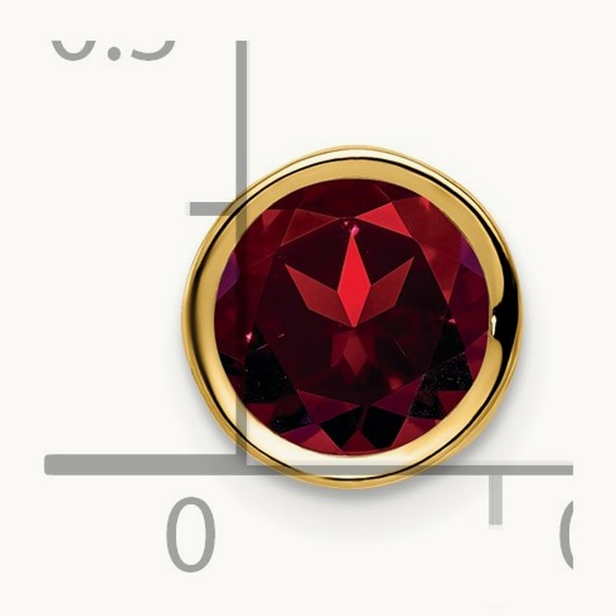 Garnet bezel pendant — 7mm