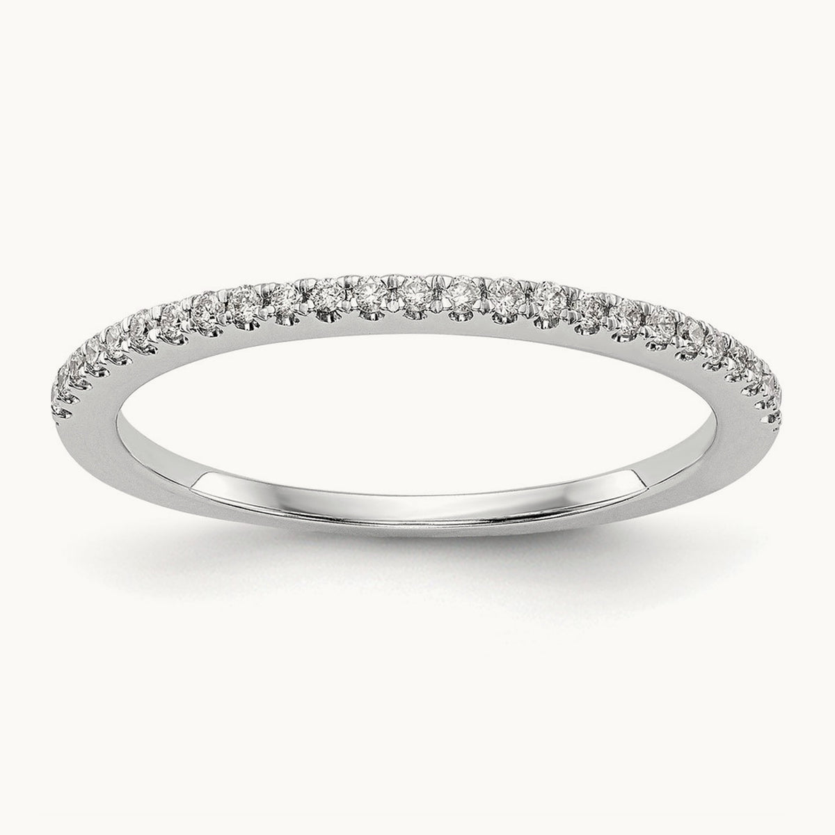 Diamond Set of 2 Wedding Bands, 14K White Gold