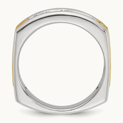 IBGoodman Men's Polished & Satin 5-Stone Diamond Ring, 14K Two-tone