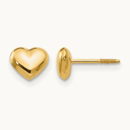 Madi K Sm. Puffed Heart Earrings, 14K