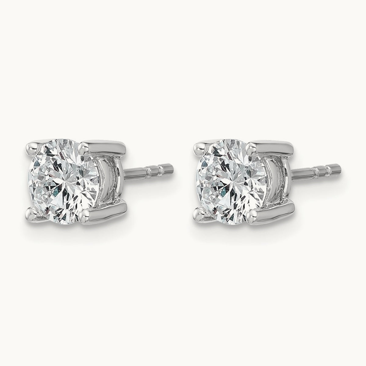 Round Heavyweight Stud Earrings, 0.10-7.00 ct tw Lab-Grown Diamond — 14K White Gold