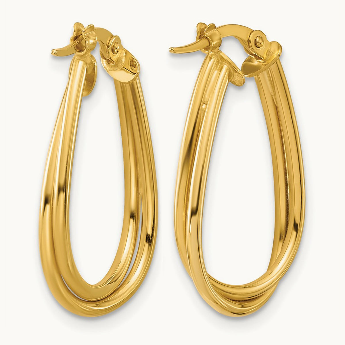 Polished Twisted Hoop Earrings, 14K — Leslie's