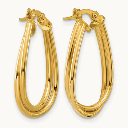 Polished Twisted Hoop Earrings, 14K — Leslie's