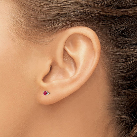 Ruby Stud Earrings — 3mm