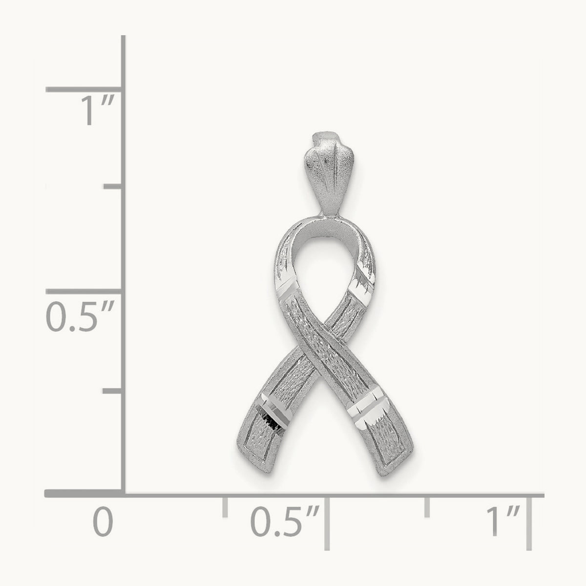 Diamond-cut Awareness Pendant — 14K White Gold