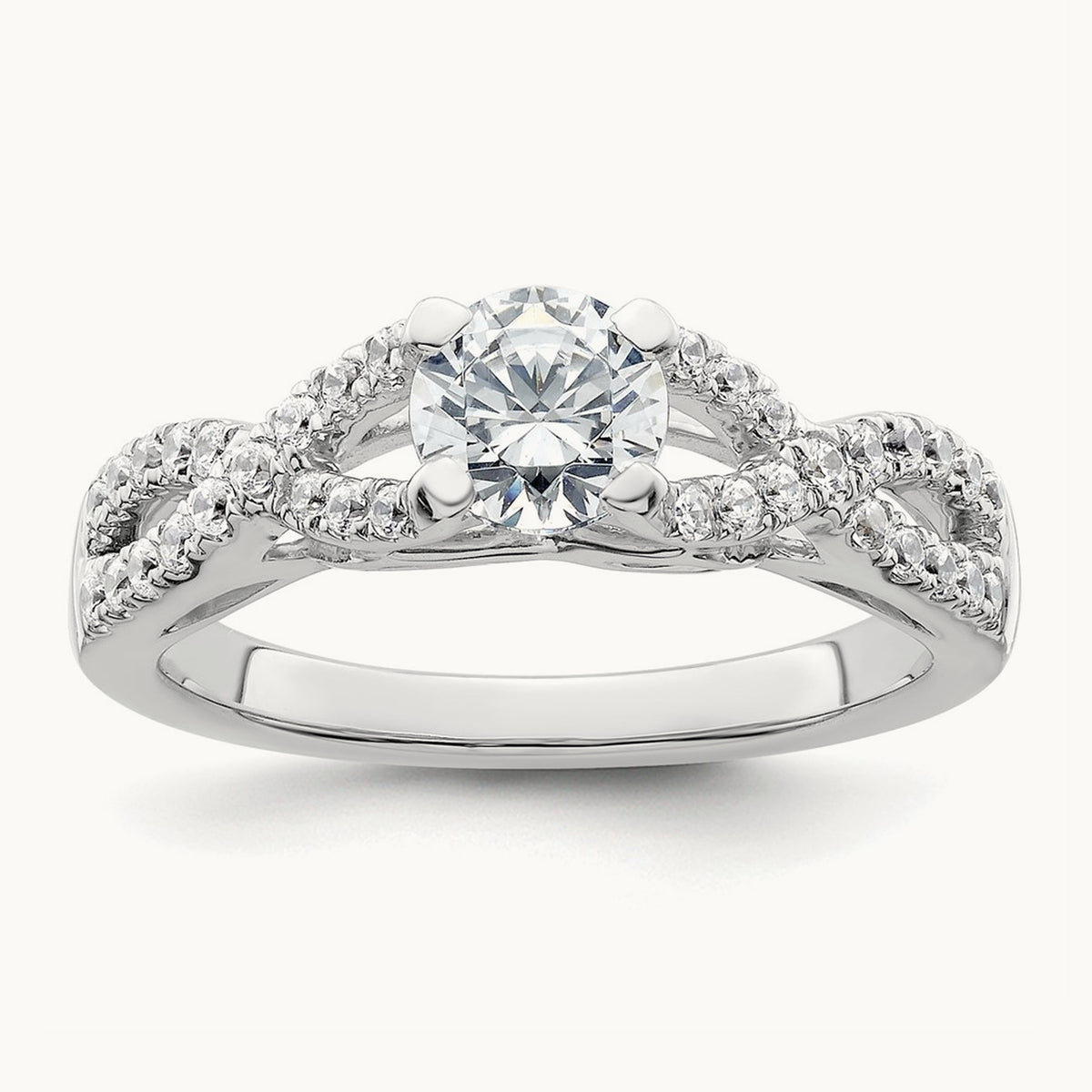 Round Semi-Mount Criss-Cross Engagement Ring — 2/7 ct, 7