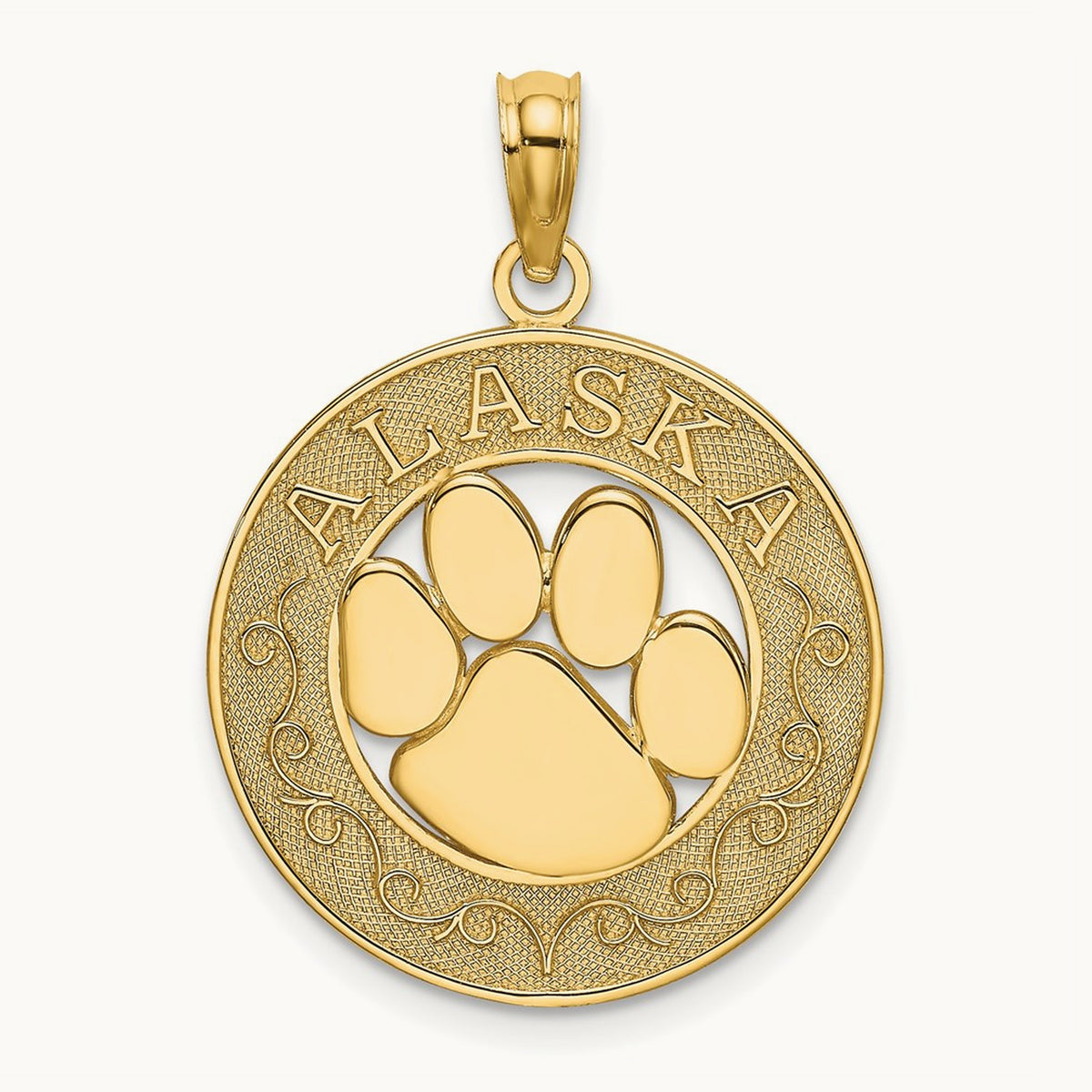 ALASKA w/ Bear Paw Charm, 14K