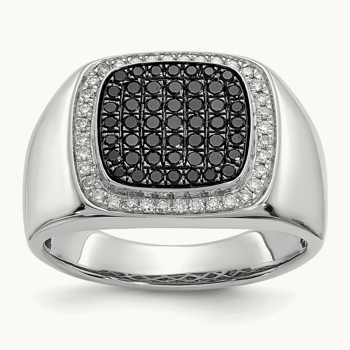 Black and Diamond Mens Ring — photo set