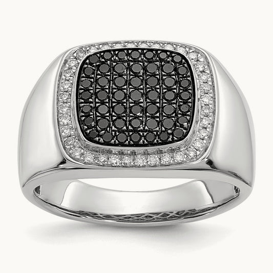 Black and Diamond Mens Ring — photo set