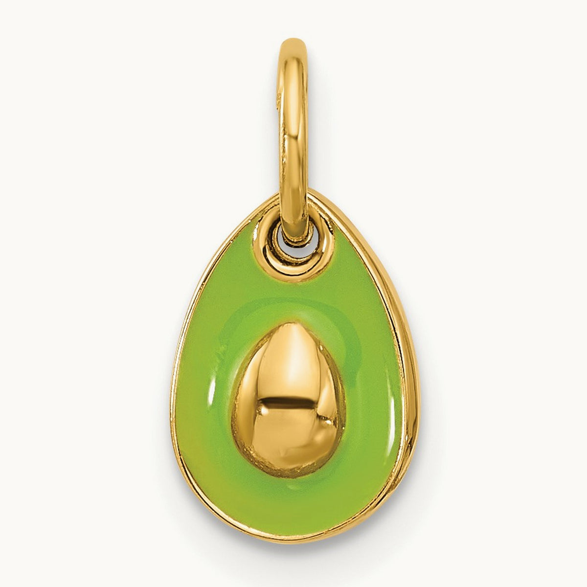 Fancy Avocado With Green Epoxy, 14K Yellow Gold