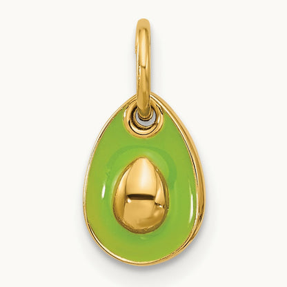 Fancy Avocado With Green Epoxy, 14K Yellow Gold