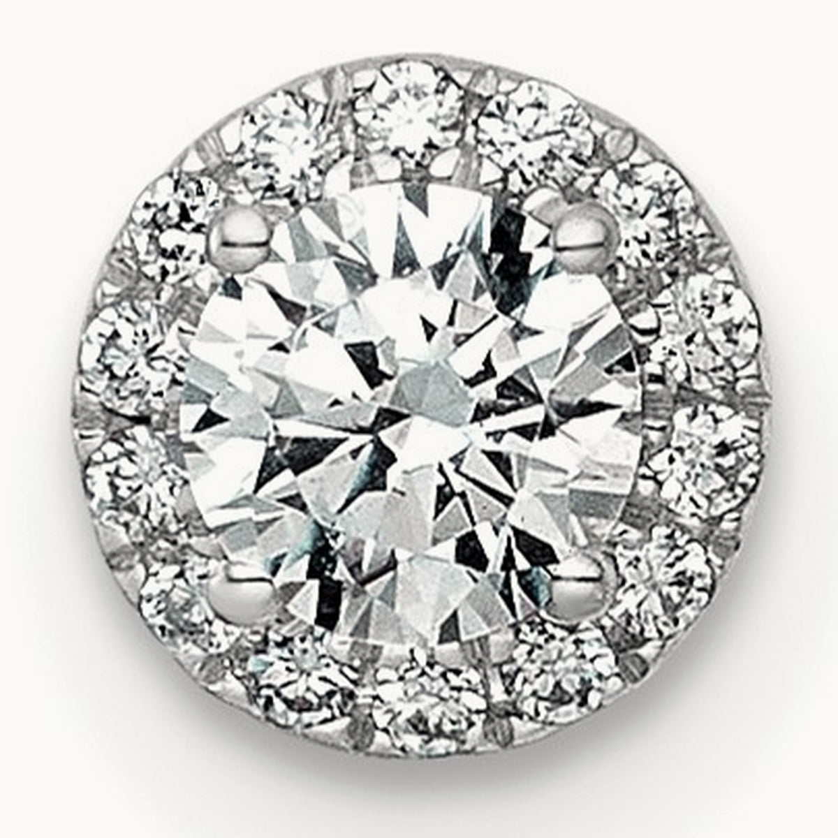 Round Halo Chain Slide Pendant, 0.25-5.00 ct tw Lab-Grown Diamond — 1/3 ct, VS (Best), 14K White Gold