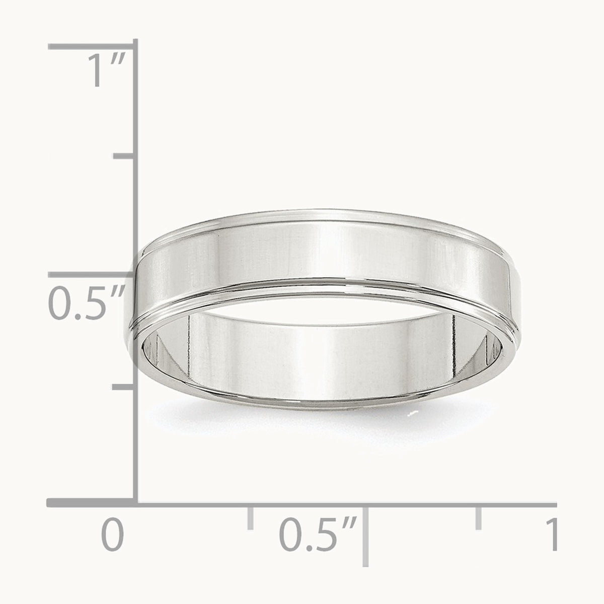 Sterling Silver 5mm Flat with Step Edge Band