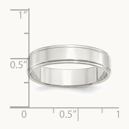 Sterling Silver 5mm Flat with Step Edge Band