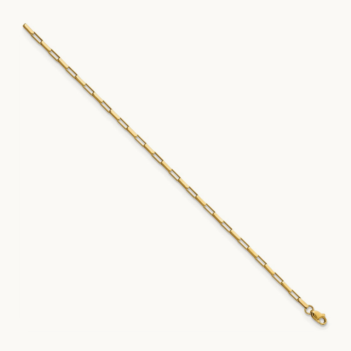 Polished Fancy Box Links 7.5in Bracelet, 14K