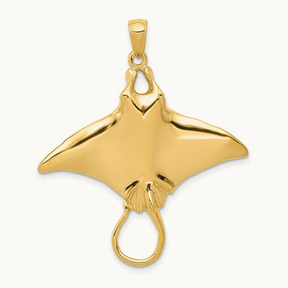 Manta Ray Pendant, 14K