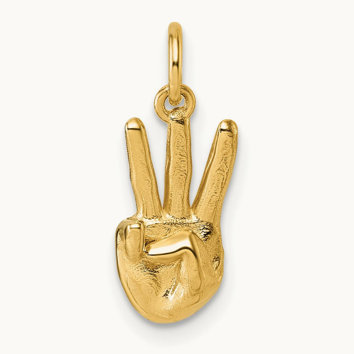 American Sign Language Alphabet Fingerspelling Sign W Pendant, 14K
