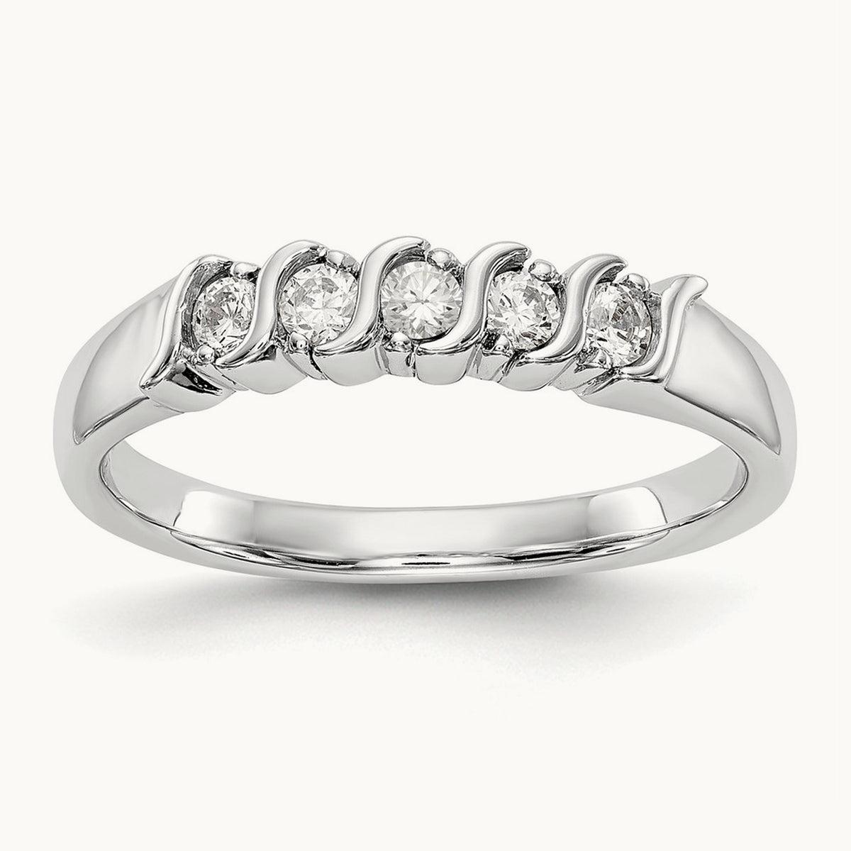 5-Stone Diamond Band — 14K White Gold, 7