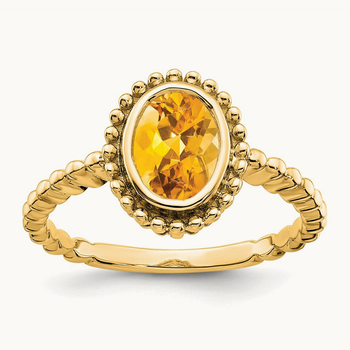 Oval Citrine Ring, 14K
