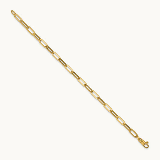 Polished 18in Paperclip Link Necklace, 14K