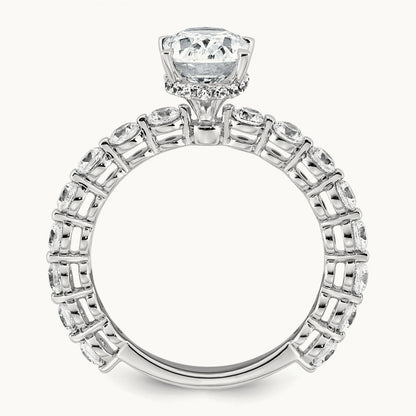 WG Shared Prong Oval Semi-Mount Engagement Ring, 1.25 ct tw Lab-Grown Diamond