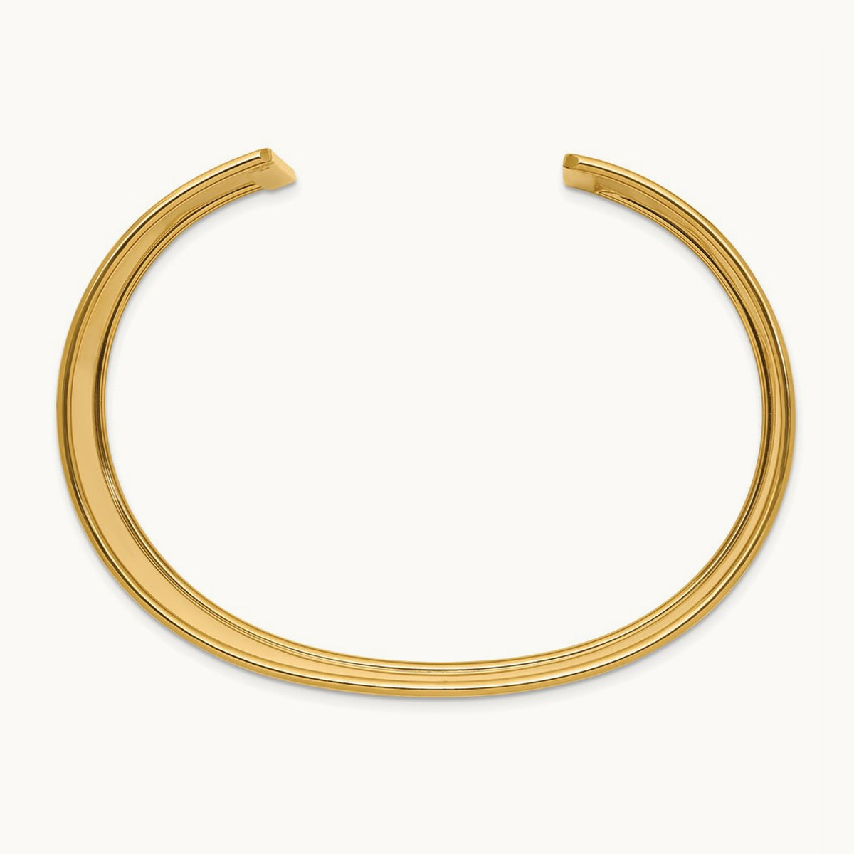 Polished Cuff Bangle — 14K Yellow Gold, 37mm