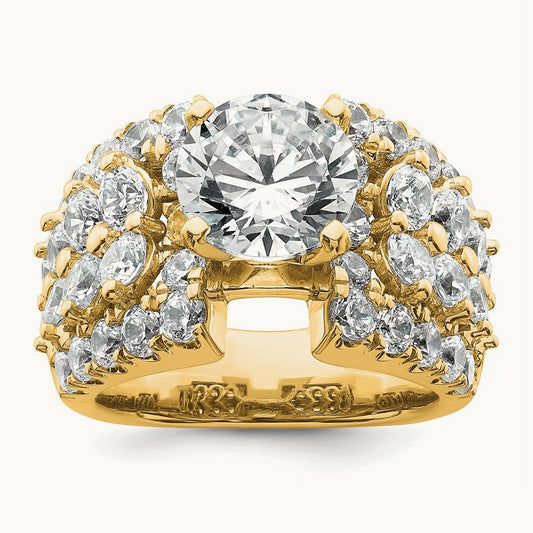 Round Center Semi-Mount Engagement Ring, 3.25 ct tw Lab-Grown Diamond — 14K Yellow Gold