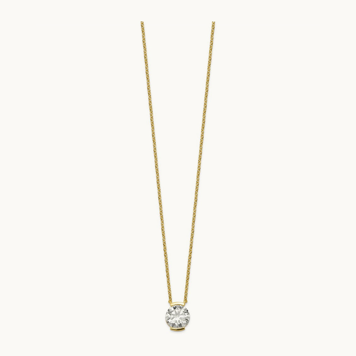 Round Half Bezel Pendant Necklace, 1.00-3.00 ct tw Lab-Grown Diamond