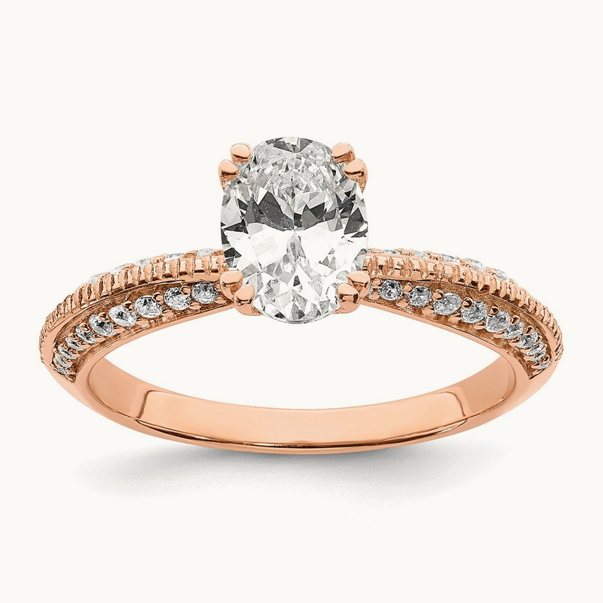Oval Semi-Mount Engagement Ring — 1 ct, 7